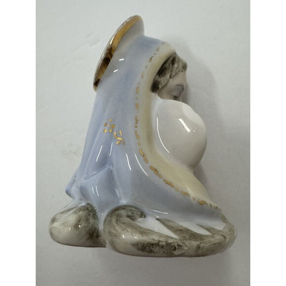 VTG Italian Bust glazed Madonna Virgin Mary Baby Jesus Italy 668 Statue Catholic - Picture 3 of 13